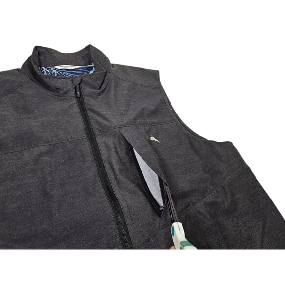 Tommy Bahama Chip And Run IslandZone Vest Men's Large Gray Full Zip Performance - Picture 7 of 14